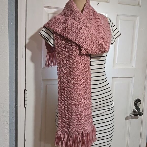 Handmade Crochet Scarf About 72" Long New - Picture 1 of 12